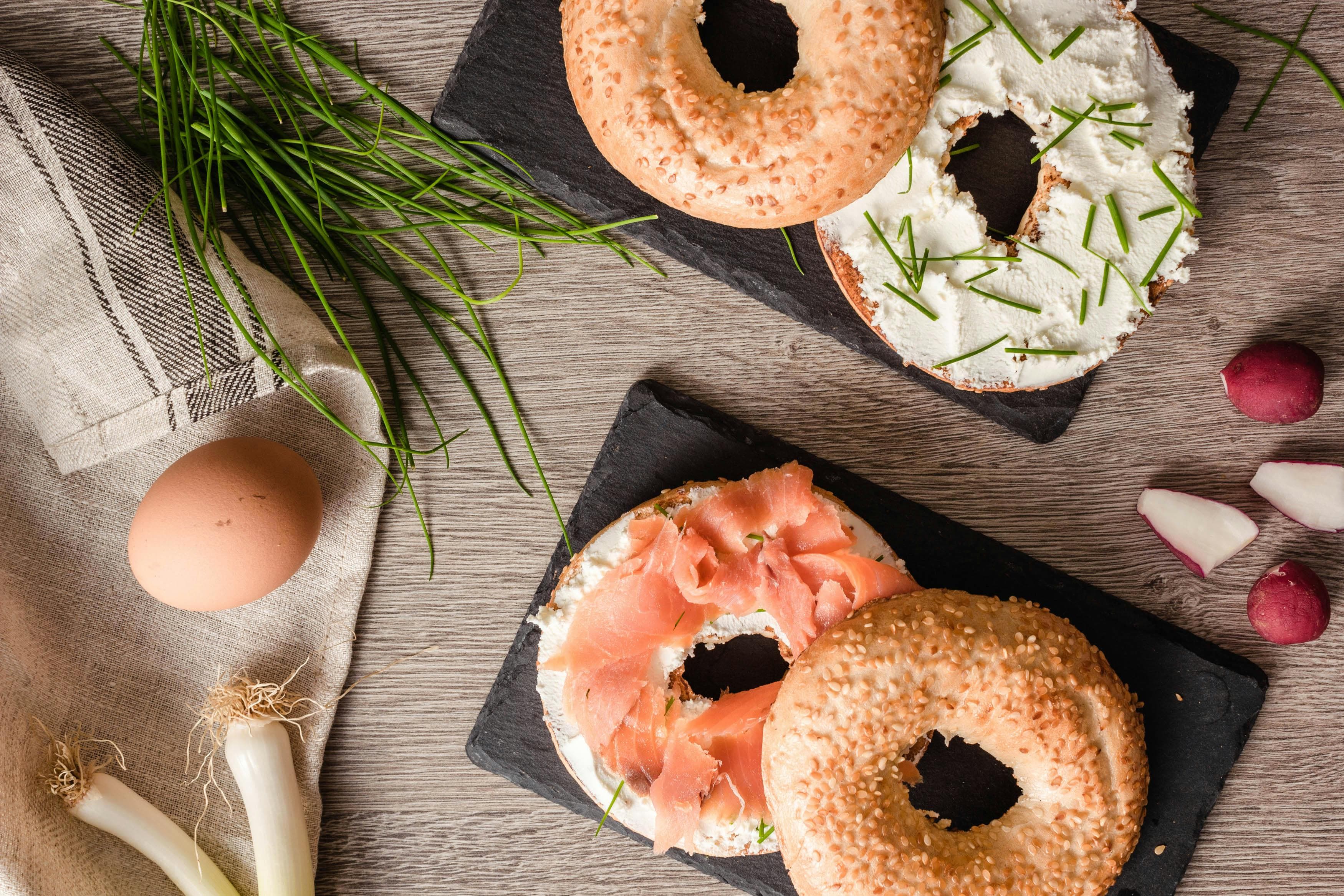 Turkey Sausage and Egg Bagel Sandwiches