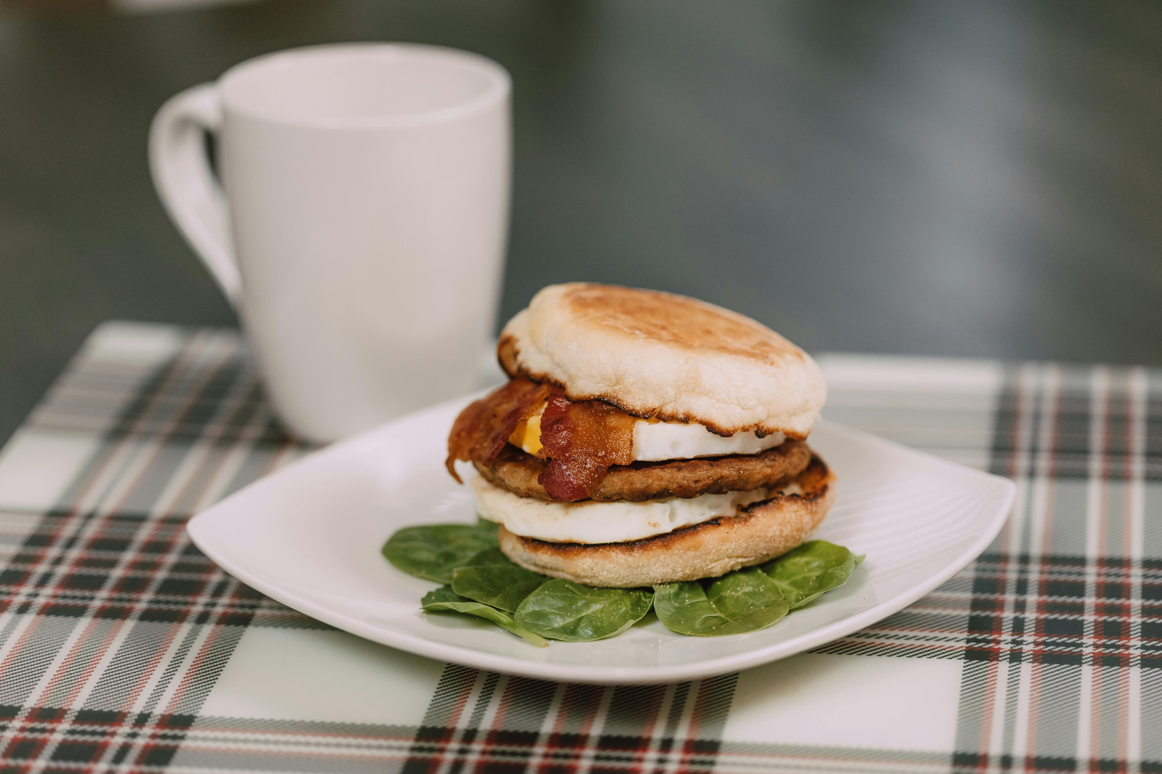 Steak, Egg, Bacon Bagel Sandwiches